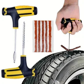 Car Tire Repair Tool Tire Repair Kit Studding Tool Set Auto Bike Tubeless Tire Tyre Puncture Plug Garage Tools with Rubber Strip